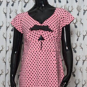Tatyana Pink Polka Dot Marilyn Monroe Wiggle Dress